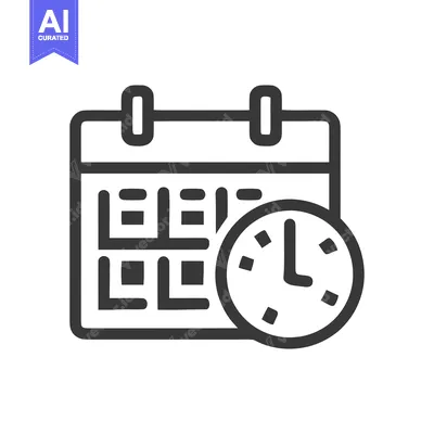Calendar and Clock Icon: Time Management and Scheduling Symbol