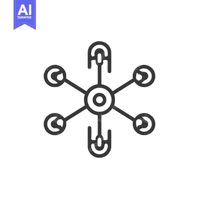 Premium design asset: Minimalist Drone Icon: Hexagonal Design with Rounded Elements on White