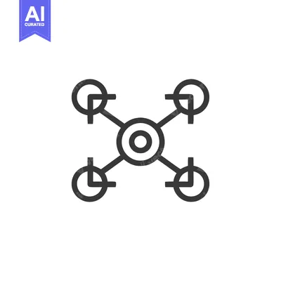 Aset premium populer: Minimalist Drone Icon: Aerial Technology, Modern Design, Precision Fli