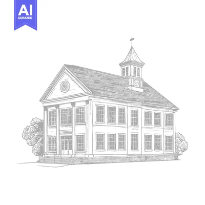 A detailed sketch of a stately building with a tower