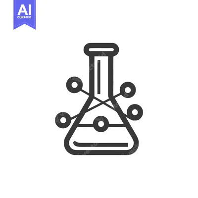 Aset premium populer: Abstract Chemistry: Flask with Molecular Connections, Science Icon