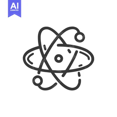 Atomic Structure Icon: Orbiting Electrons, Scientific Symbolism, Minim