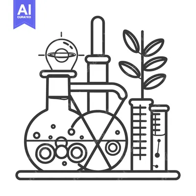 Aset premium populer: Scientific Experiment with Flask, Tubes, Plant, and Light Bulb