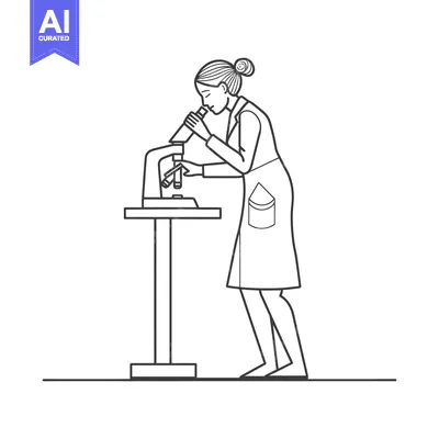 Scientist Using a Microscope in a Lab