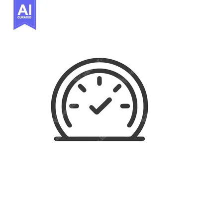 Aset desain premium: Minimalist Clock Icon: Time Management, Deadline, and Productivity Sym