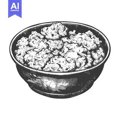 Aset premium populer: A bowl of creamy and textured food is visualized in artwork