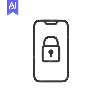 Aset desain premium: Secure Mobile: Smartphone with Padlock Icon for Data Protection