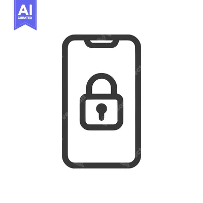 Premium design asset: Secure Mobile: Smartphone with Padlock Icon for Data Protection
