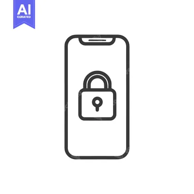Aset premium populer: Secure Mobile: Smartphone with Padlock Icon for Data Protection