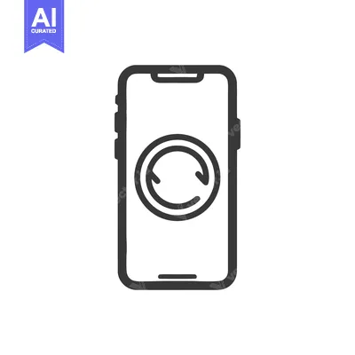 Aset desain premium: Smartphone with Circular Arrow Icon: Refreshing Mobile App Data
