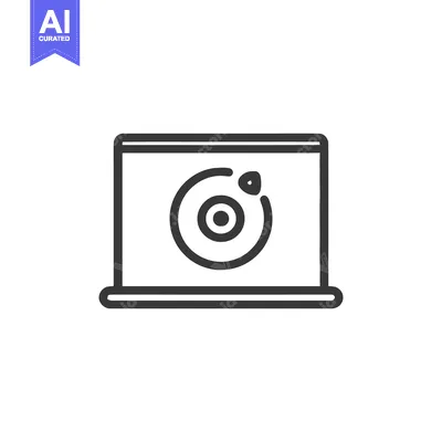 Aset desain premium: Laptop with Target Icon: Minimalist Design for Digital Marketing and T