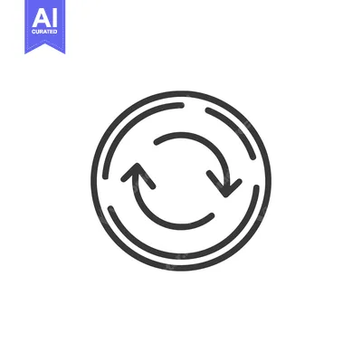Aset desain premium: Circular Arrows Icon: Double-Lined Circle, Continuous Flow, Modern Des
