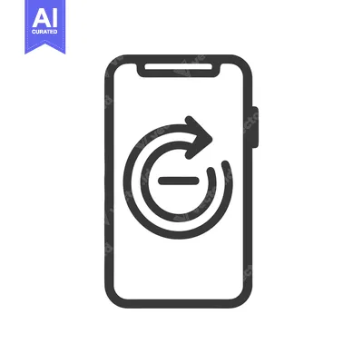 Aset desain premium: Smartphone with Circular Arrow and Minus Sign Icon, Minimalist Design