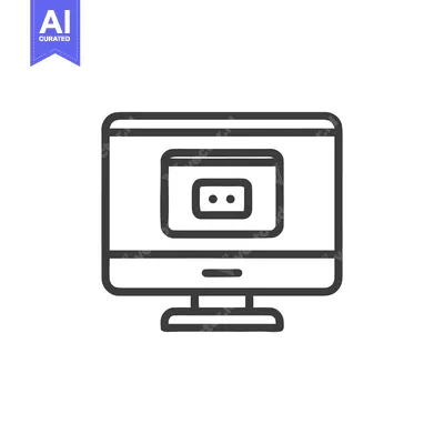 Aset desain premium: Minimalist Computer Icon with Embedded Screen and Rounded Edges