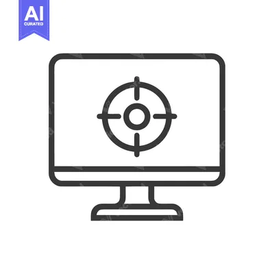 Computer Monitor with Target Icon: Precision and Focus in Technology