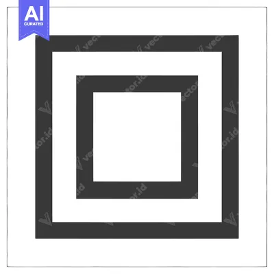 Aset premium populer: Minimalist Gray Square Frame: Geometric Design on White Background