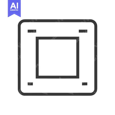 Aset desain premium: Minimalist Square Icon with Rounded Corners and Markers, Gray Outline