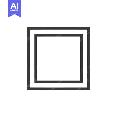 Aset premium populer: Minimalist Double Square Frame Design on White Background