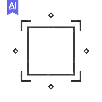 Minimalist Square Frame with Corner Accents and Diamond Embellishments