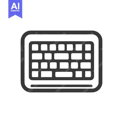 Aset premium populer: Minimalist Keyboard Icon: Rounded Keys and Bold Outline Design