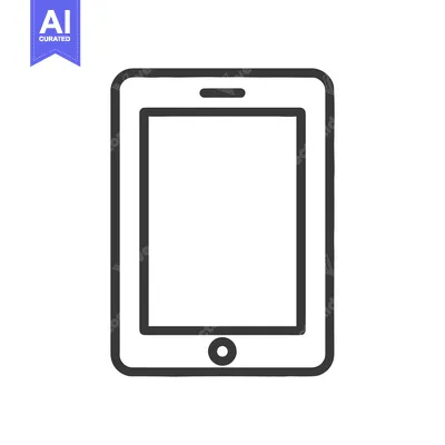 Aset premium populer: Minimalist Tablet Icon: Clean Lines, Modern Design, Technology Symbol