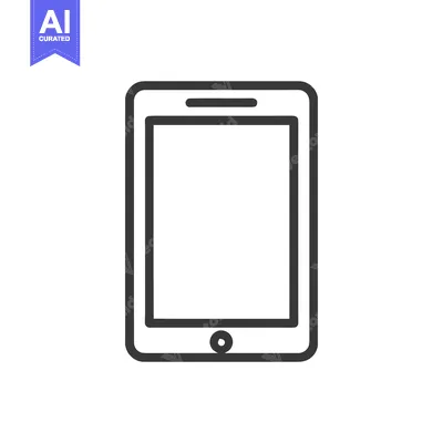 Aset premium populer: Minimalist Tablet Icon: Sleek Design on White Background