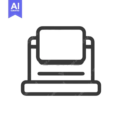 Aset premium populer: Minimalist Typewriter Icon: Bold Outline, Retro Style, Isolated on Whi