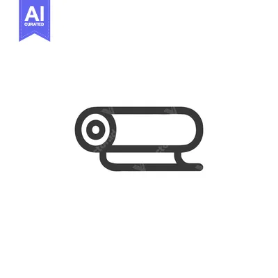 Aset premium populer: Minimalist Yoga Mat Icon: Rolled Exercise Equipment Symbol