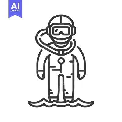 Aset premium populer: Stylized Diver Icon: Underwater Exploration in Minimalist Design
