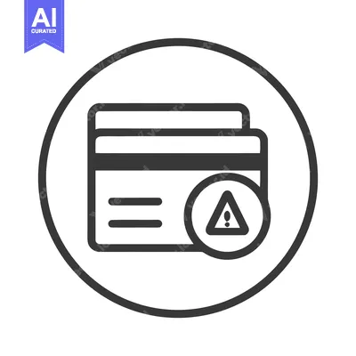 Credit Card Alert Icon: Financial Risk, Security Warning, Payment Erro