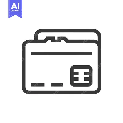 Aset premium populer: Minimalist Credit Card Icon: Modern Finance Symbolism in Bold Outline