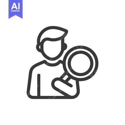 Popular premium asset: Person with Magnifying Glass Icon: Search and Discovery Concept