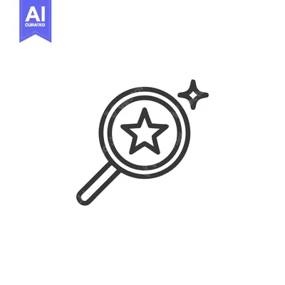 Popular premium asset: Star Search: Magnifying Glass Icon with Sparkling Star Detail