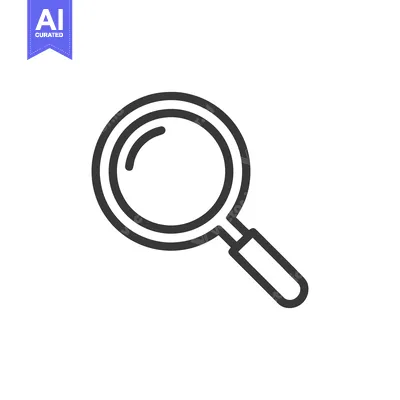 Aset premium populer: Sleek Magnifying Glass Icon: Minimalist Design for Search and Discover