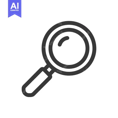 Premium design asset: Minimalist Magnifying Glass Icon: Sleek Design on White Background