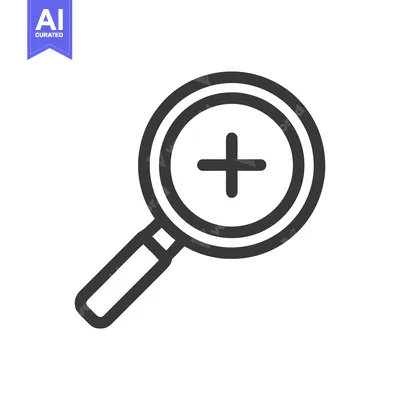 Popular premium asset: Magnifying Glass with Plus Sign: Zoom In Icon, Detailed Line Art