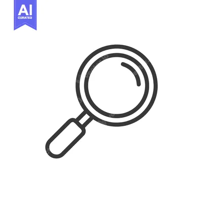 Aset premium populer: Sleek Magnifying Glass Icon: Minimalist Design for Search and Discover