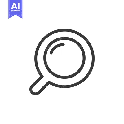 Aset premium populer: Simple Magnifying Glass Icon, Dark Outline on White Background