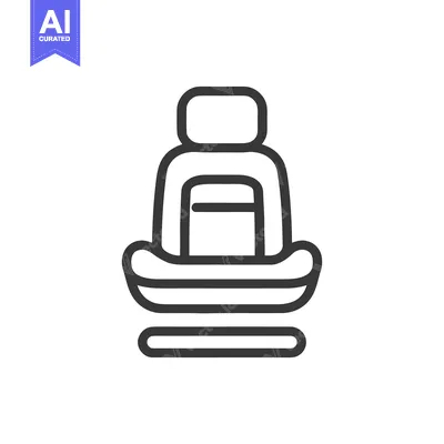 Minimalist Car Seat Icon: Automotive Interior Design Symbol