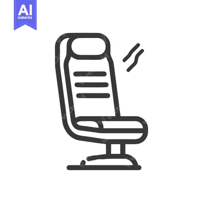 Minimalist Icon of Ergonomic Office Chair with Lumbar Support and Comf