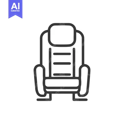 Aset desain premium: Minimalist Armchair Icon: Modern Furniture Design in Bold Outline Styl