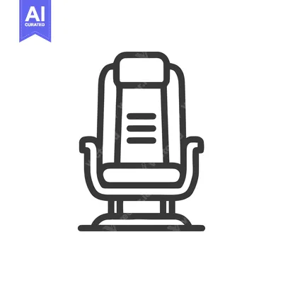 Aset desain premium: Minimalist Armchair Icon: Modern Line Art Design on White