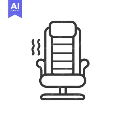 Aset desain premium: Heated Massage Chair Icon: Relaxation and Comfort Symbol