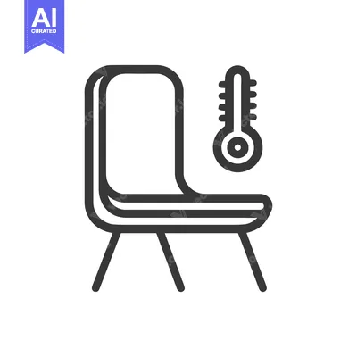 Minimalist Icon: Empty Chair with Thermometer, Illness Concept, Vector