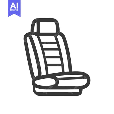 Car Seat Icon: Bold Outline, Automotive Interior Detail, Modern Design