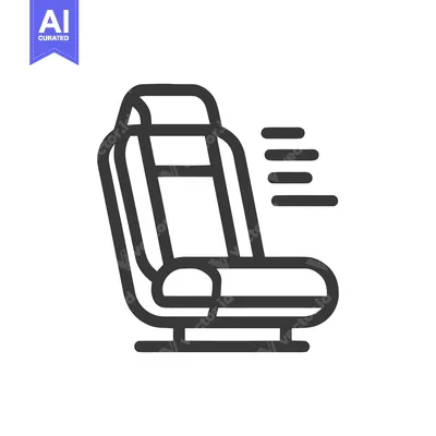 Aset desain premium: Car Seat Icon with Ventilation, Automotive Comfort Symbol, Vector Illu