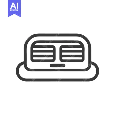 Aset premium populer: Vintage Radio Outline Icon: Retro Audio Technology Symbol
