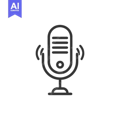 Minimalist Microphone Icon: Podcast, Recording, and Communication Symb