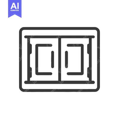 Popular premium asset: Minimalist Window Icon: Symmetrical Design with Bold Outline and Clean