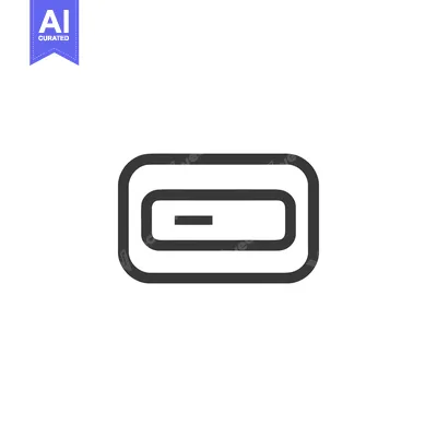 Aset desain premium: Minimalist USB-C Port Icon: Sleek, Modern, and Tech-Forward Design